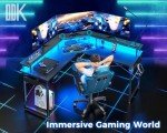 LED Gaming Desk with USB & Power Outlets