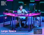 LED Gaming Desk with USB & Power Outlets
