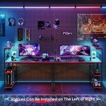 Bestier LED Gaming Desk with Adjustable Shelves