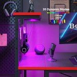 Bestier LED Gaming Desk with Adjustable Shelves