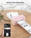 MUNBYN Pink Wireless 300DPI Label Printer