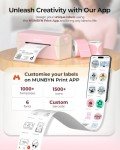 MUNBYN Pink Wireless 300DPI Label Printer