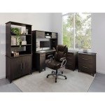 Realspace Cressfield Brown High-Back Leather Chair