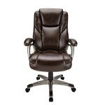 Realspace Cressfield Brown High-Back Leather Chair