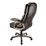 Realspace Cressfield Brown High-Back Leather Chair