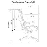 Realspace Cressfield Brown High-Back Leather Chair