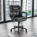 Brenton Studio® Mayhart Black Vinyl Chair