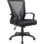 Ergonomic Mid Back Swivel Office Chair with Lumbar Support