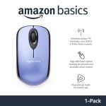 Wireless Optical Computer Mouse with USB Receiver - Blue