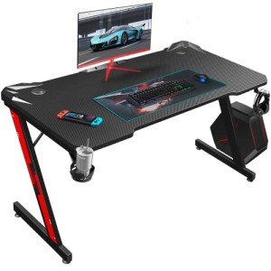Homall 44-Inch Z-Shaped Gaming Desk - Black