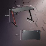 Homall 44-Inch Z-Shaped Gaming Desk - Black