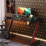 Homall 44-Inch Z-Shaped Gaming Desk - Black