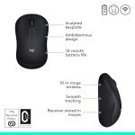 Logitech M185 Wireless Mouse - Black/Grey