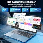 15.6" Naclud Windows 11 Laptop with 36GB RAM