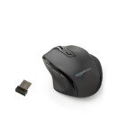 Amazon Basics Wireless Ergonomic Mouse - Adjustable DPI - Black