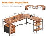 Furologee 66" L-Shaped Computer Desk with Shelves