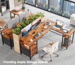 Furologee 66" L-Shaped Computer Desk with Shelves