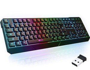 KLIM Chroma Wireless RGB Gaming Keyboard for PC & Console