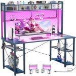 Armocity 2024 LED Gaming Desk with Hutch