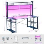 Armocity 2024 LED Gaming Desk with Hutch