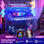 Armocity 2024 LED Gaming Desk with Hutch
