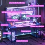 Armocity 2024 LED Gaming Desk with Hutch