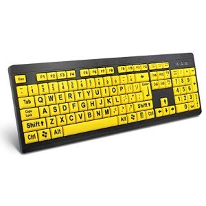 BOOGIIO Large Print Wired USB Keyboard for Low Vision