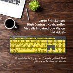 BOOGIIO Large Print Wired USB Keyboard for Low Vision