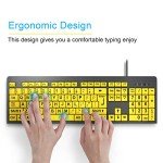 BOOGIIO Large Print Wired USB Keyboard for Low Vision