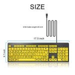 BOOGIIO Large Print Wired USB Keyboard for Low Vision