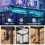 Bestier L-Shaped LED Gaming Desk with Storage