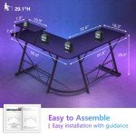 Mr IRONSTONE L-Shaped Gaming Desk with Monitor Stand