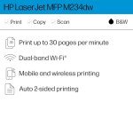 HP LaserJet MFP M234dw Printer with 2 Months Ink