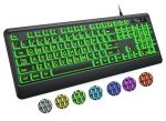 KOPJIPPOM Large Print Backlit USB Keyboard