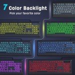 KOPJIPPOM Large Print Backlit USB Keyboard