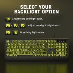 KOPJIPPOM Large Print Backlit USB Keyboard