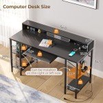 Rolanstar LED Gaming Desk with Storage & Outlets