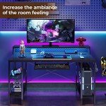Rolanstar LED Gaming Desk with Storage & Outlets