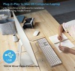 Aluminum Wired Keyboard for Apple Mac Devices