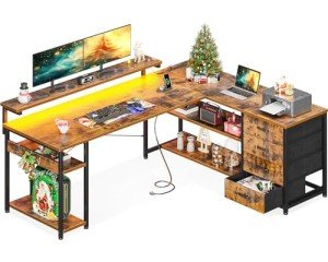 AODK 61" L Shaped Desk with Power Outlets