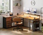 AODK 61" L Shaped Desk with Power Outlets
