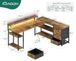 AODK 61" L Shaped Desk with Power Outlets