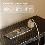 Huuger 119.4 cm Gaming Desk with LED Lights