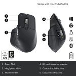 Logitech MX Master 3S Wireless Performance Mouse - Graphite