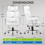 GTRACING GT205 White Gaming Chair with Faux Leather