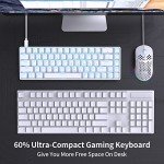 DIERYA T68SE 60% Compact Gaming Keyboard - White