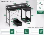 AODK 40-Inch Adjustable Gaming Desk with LED Lights