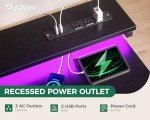 AODK 40-Inch Adjustable Gaming Desk with LED Lights
