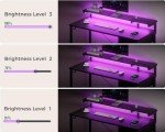 AODK 40-Inch Adjustable Gaming Desk with LED Lights