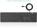 Arteck USB Wired Rainbow Backlit Full-Size Keyboard